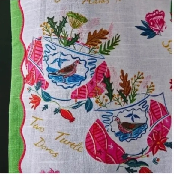 Emily Maude Twelve Days of Christmas Boho Farmhouse Holiday Chic Dish Towel - Picture 3 of 3